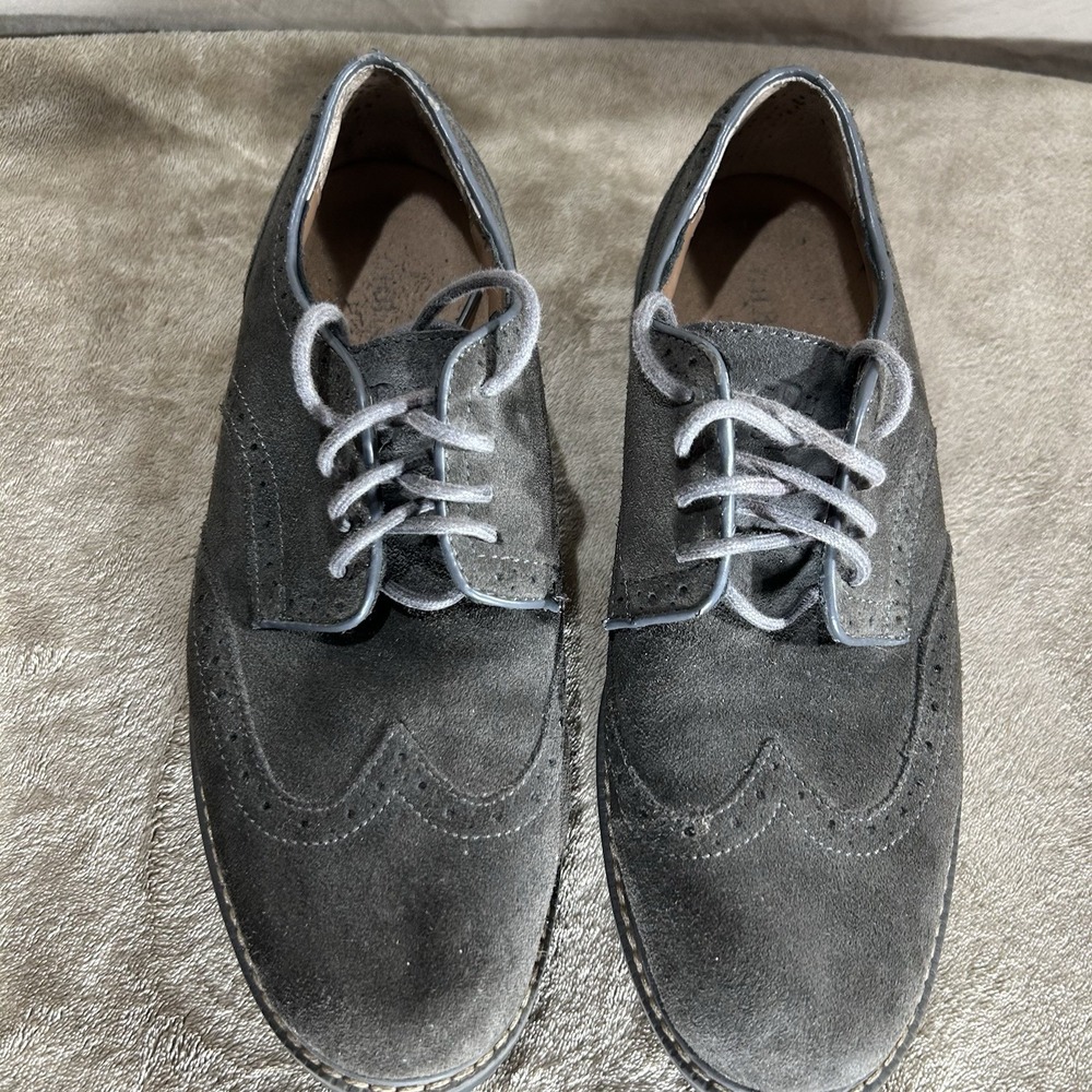 G.H.‎ Bass & Co Mens Grey Suede Leather Wingtip Oxford Dress Shoes Size 8 D